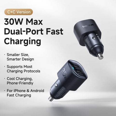 Tẩu Sạc Ô Tô Baseus PrimeTrip VP2 30W (2*Type-C ports)