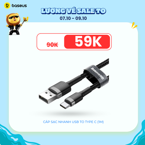 Cáp Sạc Nhanh, Siêu Bền Baseus Cafule Type C Quick Charge cho Smartphone/ Tablet ( 3A, Sạc nhanh Quick charge 3.0, Siêu bền)