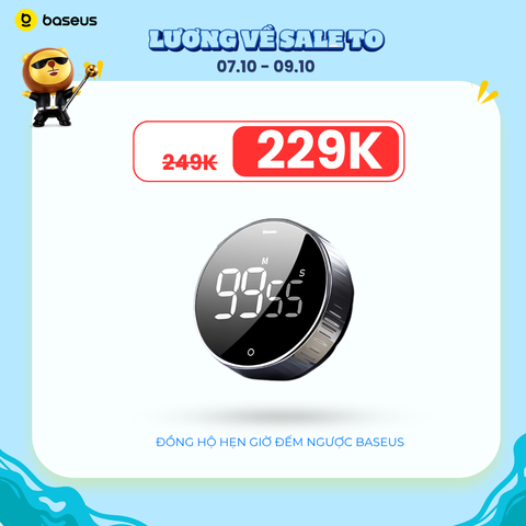Đồng hộ hẹn giờ đếm ngược Baseus Heyo Rotation LED Countdown Timer