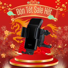 Đế giữ điện thoại cảm biến cho xe ô tô và xe máy Baseus Smart Solar Power Wireless Car Mount Electric Holder