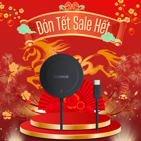 Đế sạc không dây Baseus Mini4 Qi2 15W – Hít nam châm, sạc nhanh cho iPhone 12–15, AirPods 3, Android