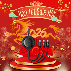 Cáp Sạc Đa Năng Baseus Free2Draw Retractable Crystal Type-C to M+L+C 100W (1.1m, Fast Charging Data Cable)