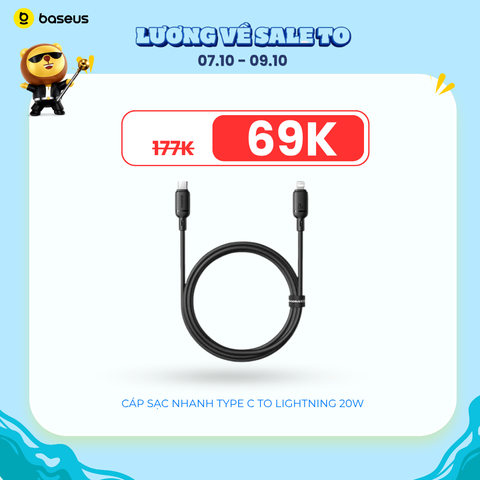 Cáp Sạc Nhanh Baseus Silky Series C to Lightning 20W (480Mbps)