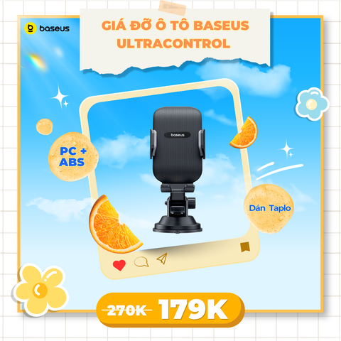 Baseus UltraControl Go Series Clamp-Type Phone Holder Dùng Cho Taplo (Suction Cup Version)