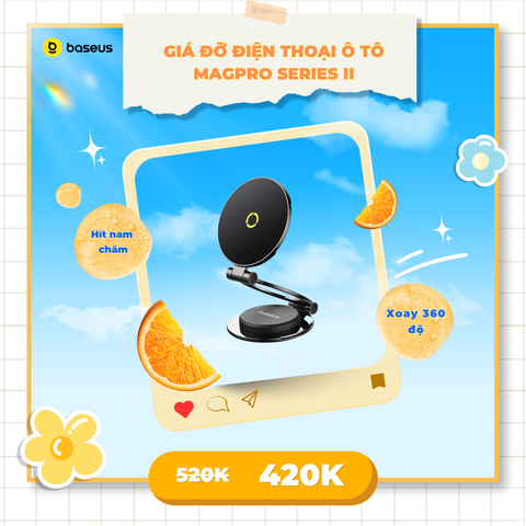 Giá Đỡ Điện Thoại Ô Tô Baseus MagPro Series II (Stick-On Version)
