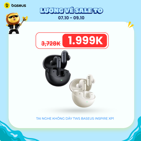Tai Nghe Không Dây TWS Baseus Inspire XP1 (Bluetooth v6.1, 8H, Dolby Audio, Sound by BOSE, Adaptive ANC, 360° Sound Reality, SuperBass 3.0, SuperBalance 3.0)