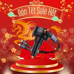 Tẩu Sạc Ô Tô Baseus Enjoyment Pro Car Charger Tích Hợp Cáp Type C & iPhone Cable 60W