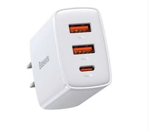 Cốc sạc nhanh Baseus Compact 30W – Siêu nhỏ gọn, 2 cổng USB + Type-C, hỗ trợ PD/QC3.0, sạc nhanh đa thiết bị tiện lợi