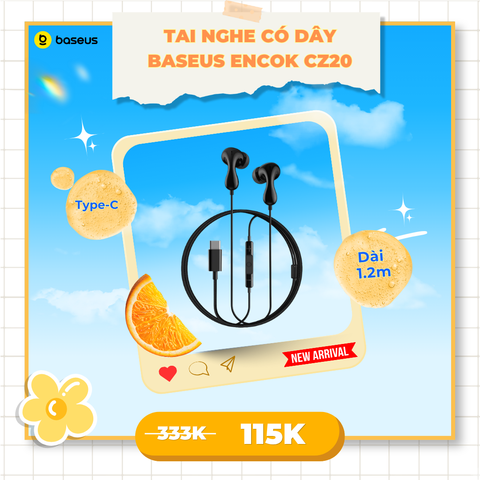 Tai Nghe Có Dây Baseus Encok CZ20/HZ20 (Type-C/3.5mm)