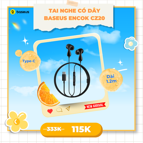 Tai Nghe Có Dây Baseus Encok CZ20/HZ20 (Type-C/3.5mm)