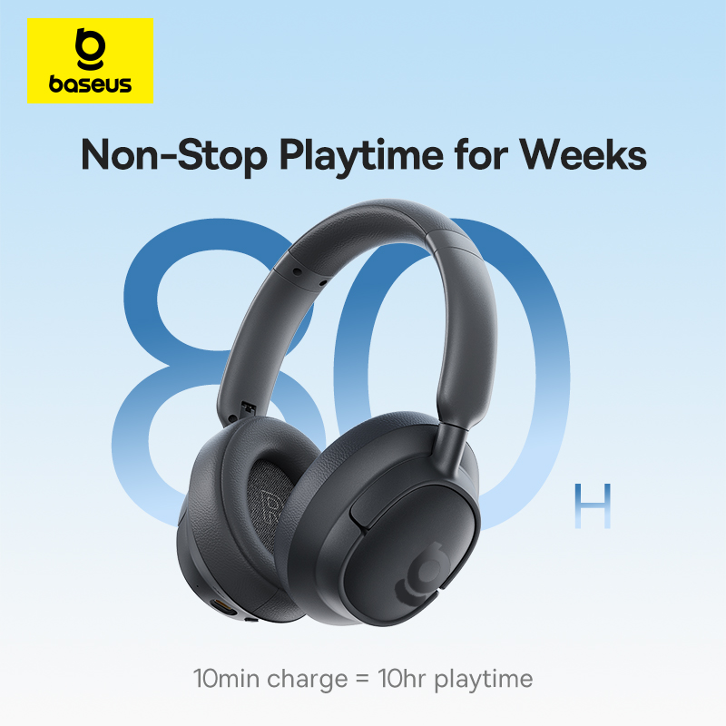 Tai Nghe Chụp Tai Không Dây Baseus Bass BH1 (Bluetooth 80H, 600mAh,  SuperBass AI ENC, Ultra-Low Latency, Smart App Control)