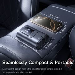 Máy Bơm Lốp Ô Tô Baseus GoTrip VA1 (19-Cylinder, Không Dây, 5000mAh, 5 Inflation Modes, ±0.05 BAR Pressure Accuracy, LED Tire Pressure Display, Auto Stop)