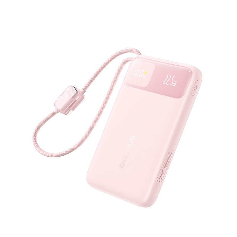 Pin sạc dự phòng Baseus EnerFill FC11 Digital Display Power Bank with Dual Built-in Cables 20000mAh 22.5W Baby Pink (E0027S07) Pin sạc dự phòng Baseus EnerFill FC11 Digital Display Power Bank with Dual Built-in Cables 20000mAh 22.5W Baby Pink (E0027S07)