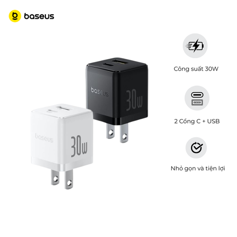 Củ Sạc Nhanh Baseus Palm C+U 30W (For iPhone/iPad/Samsung/Google Pixel)