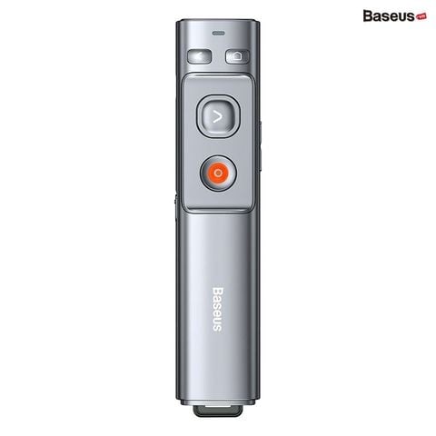 Bút trình chiếu Baseus Orange Dot – Laser đỏ, 100m, điều khiển không dây, USB/Type-C, cho Laptop/MacBook