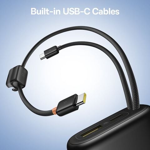 Pin Dự Phòng Baseus EnerFill FC41 10000mAh 67W (Digital Display, with Dual Built-in USB-C Cables, 1*Type-C + 1*USB-A port)