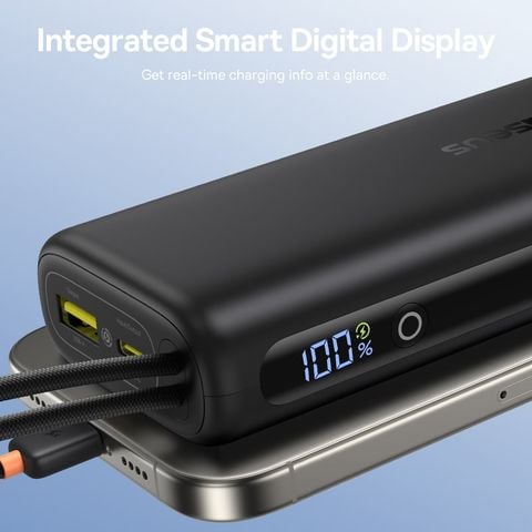 Pin Dự Phòng Baseus EnerFill FC41 10000mAh 67W (Digital Display, with Dual Built-in USB-C Cables, 1*Type-C + 1*USB-A port)