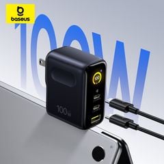 Củ Sạc Nhanh Baseus PicoGo AE21 100W (2*Type-C + 1*USB-A port, Real-Time Charging Info Display)