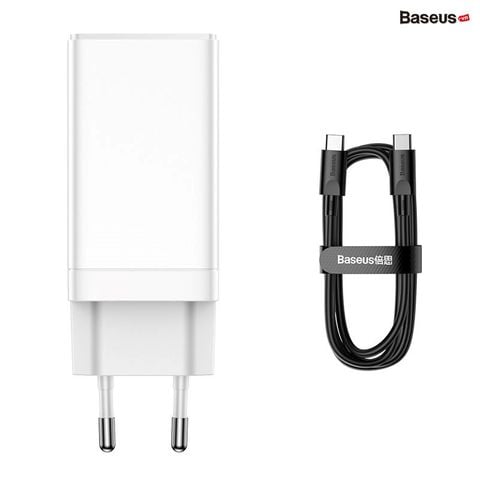 Bộ Sạc Nhanh Baseus GaN3 Pro Fast Charger 2C+U 65W & Baseus Xiaobai Type-C to Type-C 100W