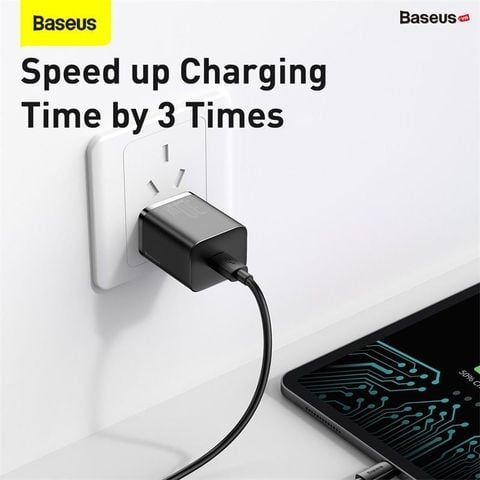 Củ sạc nhanh Baseus Super Si Quick Charger 30W dùng cho iPhone/Samsung/OPPO (30W, Type C, PD/QC3.0 Quick charger)