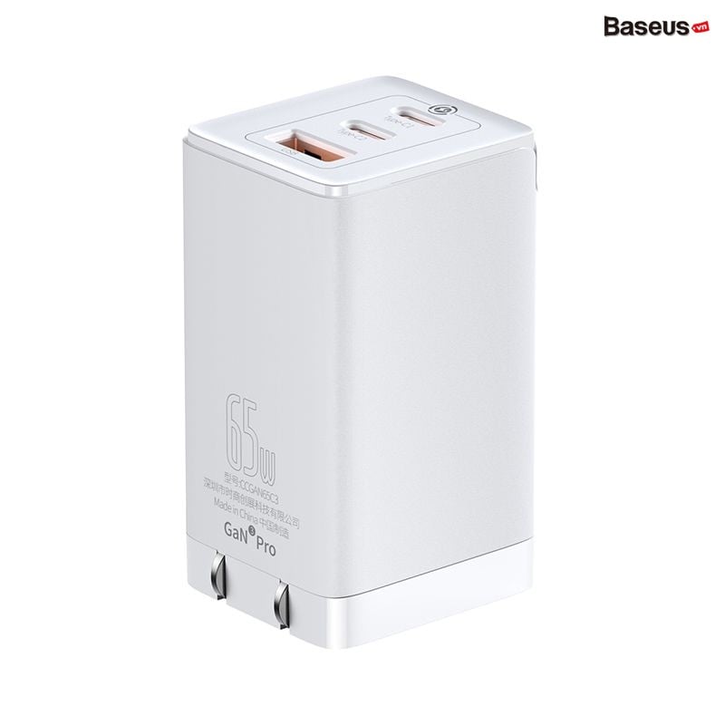 Baseus GaN5 Pro Fast Charger 2C+U 65W CN White(Include:Baseus Xiaobai series fast charging Cable Type-C to Type-C 100W(20V/5A) 1m White) Baseus GaN5 Pro Fast Charger 2C+U 65W CN White(Include:Baseus Xiaobai series fast charging Cable Type-C to Type-C 100W(20V/5A) 1m White)