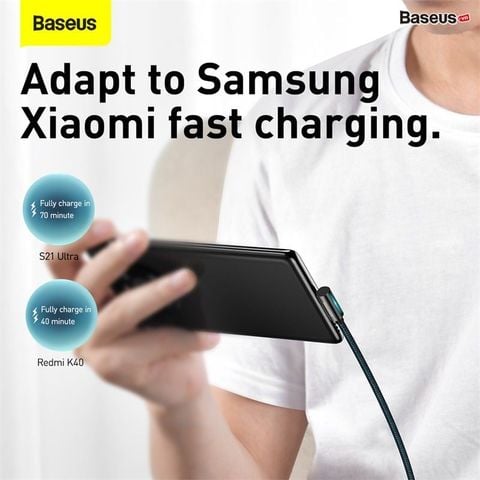 Cáp sạc C to C đầu gập chữ L Baseus Legend Series Elbow 100W (5A/20V, E-marker Chip, PD/QC Quick Charging, LED & Elbow Design)