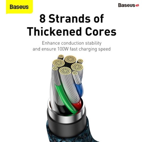 Cáp sạc C to C đầu gập chữ L Baseus Legend Series Elbow 100W (5A/20V, E-marker Chip, PD/QC Quick Charging, LED & Elbow Design)