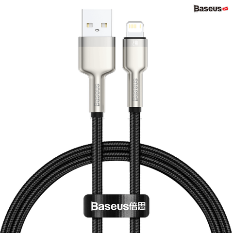 Cáp sạc nhanh Baseus Cafule Metal – USB-A to Lightning, 2.4A, siêu bền, dùng cho iPhone/iPad, chống đứt gãy