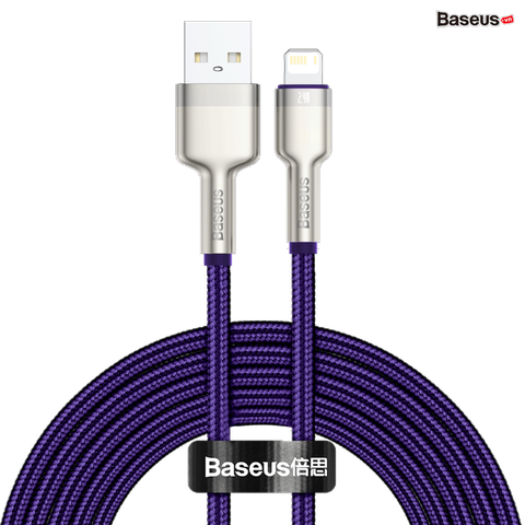 Cáp sạc nhanh Baseus Cafule Metal – USB-A to Lightning, 2.4A, siêu bền, dùng cho iPhone/iPad, chống đứt gãy