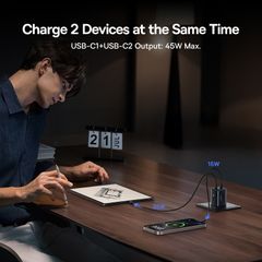 Củ Sạc Nhanh Baseus PicoGo AN13 45W (2*Type-C port, Navitas GaNFast™ Technology)