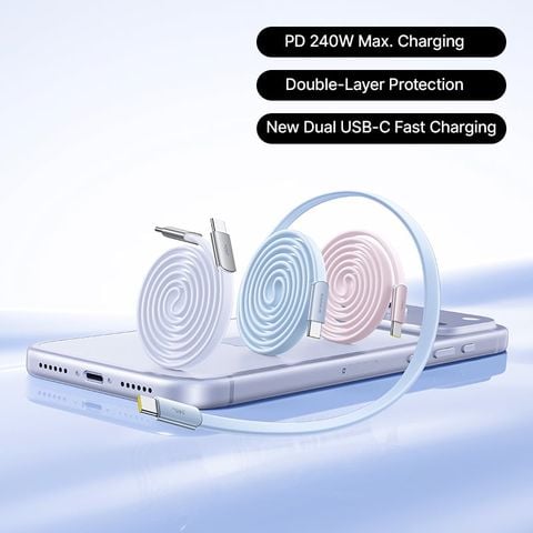 Cáp Sạc Nhanh C to C Baseus Ultra-Slim 240W (1.2m/2m, 480Mbps)