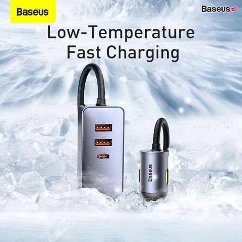 Tẩu sạc nhanh Baseus Share Together 120W – Mở rộng 4 cổng (4×30W), hỗ trợ QC/PD/PPS, sạc nhanh cho ô tô tiện lợi