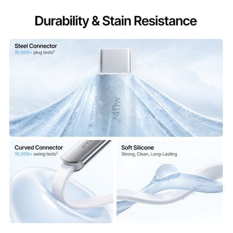 Cáp Sạc Nhanh C to C Baseus Ultra-Slim 240W (1.2m/2m, 480Mbps)