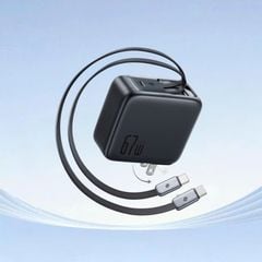 Củ Sạc Nhanh Tích Hợp Cáp Sạc Dây Rút Baseus EnerCore CJ21 67W (with Type-C Dual Retractable 80cm Cables)