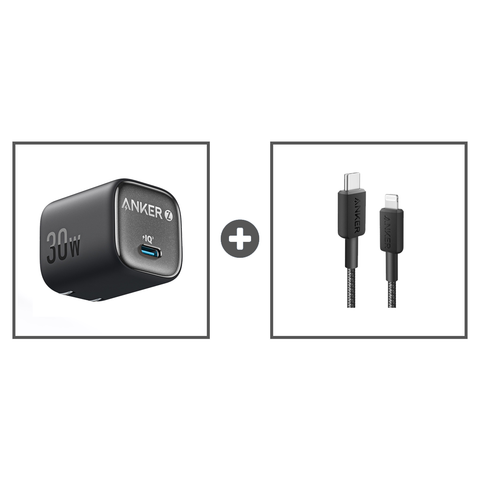 Sạc Anker Zolo 30W kèm Cáp Type C to Lightning Dài 0.9m - B2698