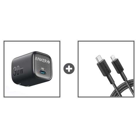 Sạc Anker Zolo 30W kèm Cáp Type C to Lightning Dài 1.8m - B2698
