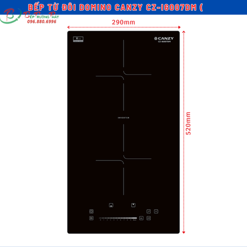 Bếp từ đôi Domino Canzy CZ-I6007DM| Bếp kích thước nhỏ, để dọc