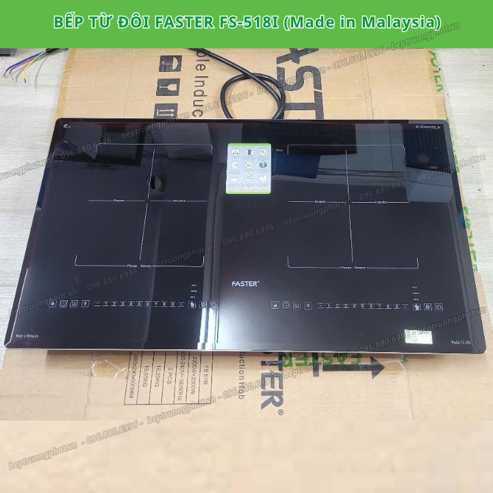 Bếp từ đôi Faster FS-518I | Malaysia | BH 3 năm | Tặng bộ nồi từ