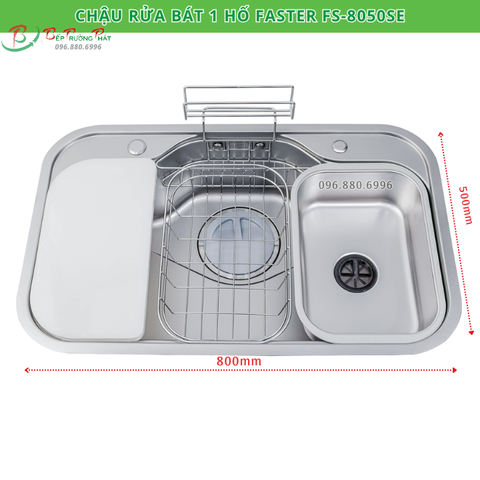 Chậu rửa bát 1 hố Faster FS-8050SE | inox 304 chống xước