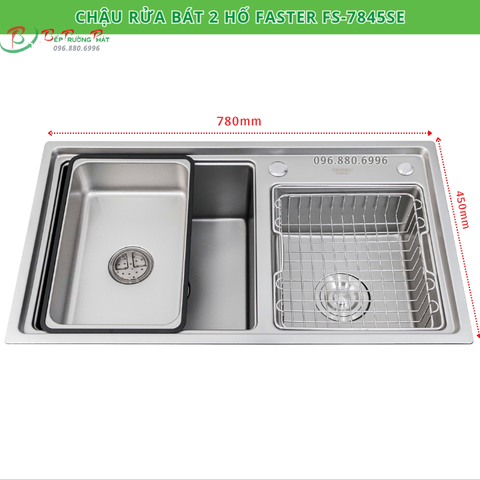 Chậu rửa bát 2 hố Faster FS-7845SE chống xước