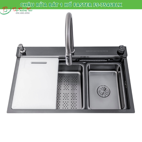 Chậu rửa bát 1 hố Faster FS-7546BLX , chậu rửa điều khiển giọng nói