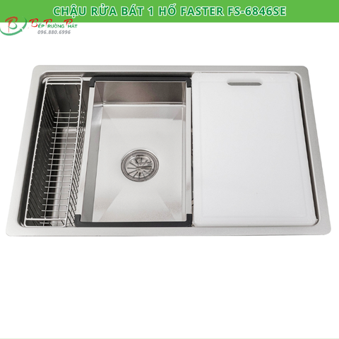 Chậu rửa bát 1 hố Faster FS-6846SE | chậu lắp âm bàn đá | chống xước, bám bẩn