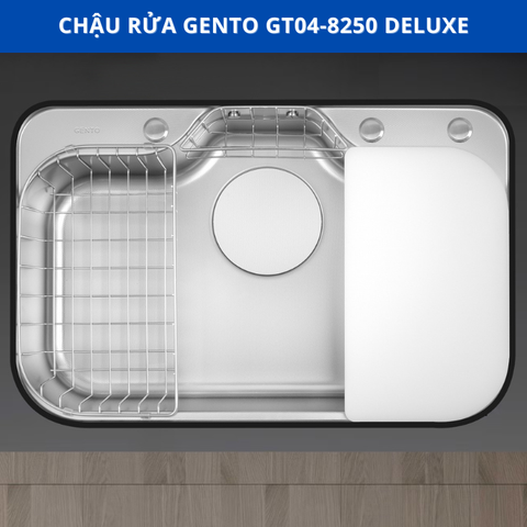 Chậu rửa bát 1 hố GENTO GT04-8250 | chống xước | chống bám bẩn | Bảo hành 3 năm