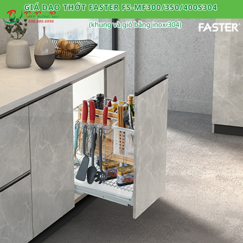Giá dao thớt chai lọ Faster MF300/350/400 S304, Inox 304 nan dẹt cao cấp