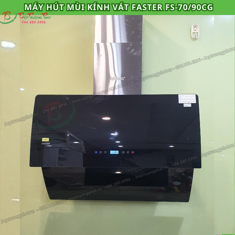 Máy hút mùi kính vát Faster FS-70/90CG Black, hàng chính hãng