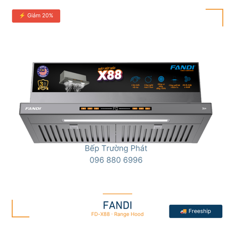 Máy Hút Mùi Âm Tủ Mặt Kính Fandi FD-X88