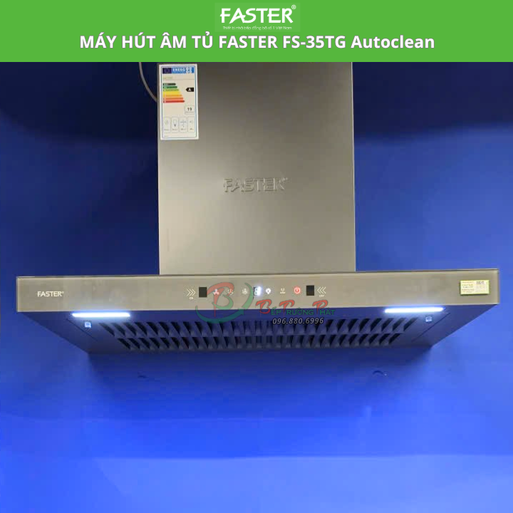 Máy hút mùi chữ T Faster FS 35TG Autoclean | Tự động làm sạch động cơ| BH chính hãng 2 năm