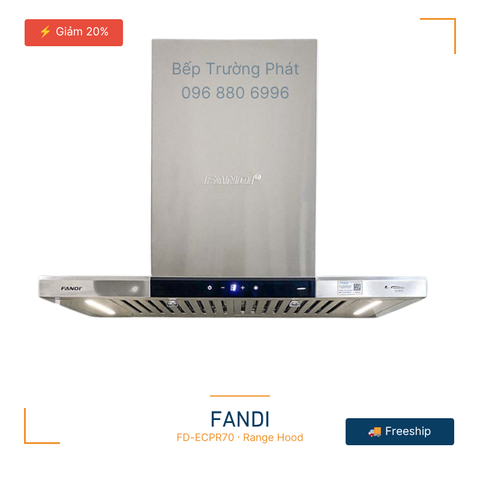 Máy hút mùi chữ T Fandi FD-ECPR70 | Made in Malaysia | Công suất: 1400m3/h