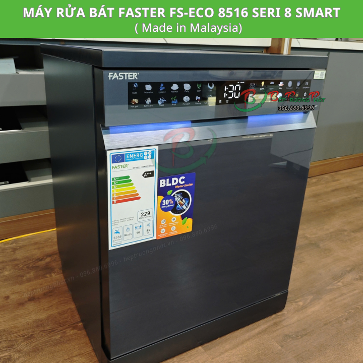 Máy Rửa Bát Faster ECO 8516 Seri 8 Smart-Nhập Malaysia