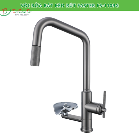 Vòi rửa bát kéo rút hai đường nước Faster FS-1109G - Kết hợp chỗ rửa ly